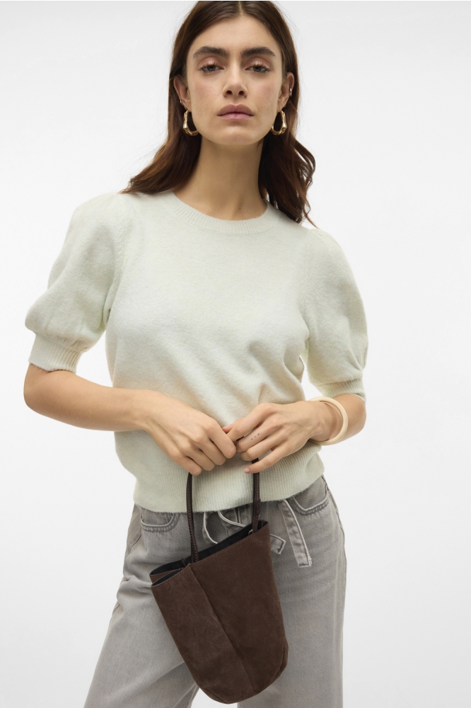 VMDOFFY 2/4 O-NECK PULLOVER GA NOOS 10278313 Milky Green/MELANGE